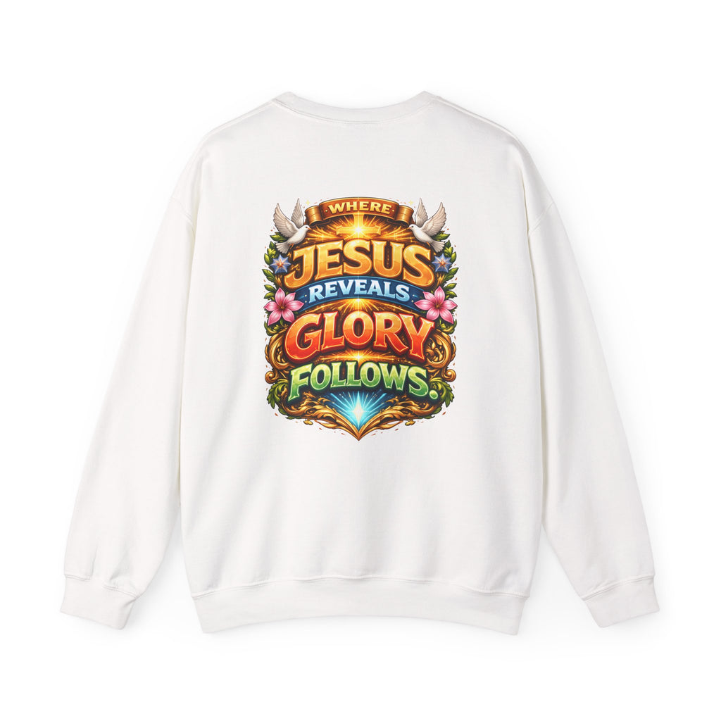 Where Jesus Reveals, Glory Follows Unisex Sweatshirt