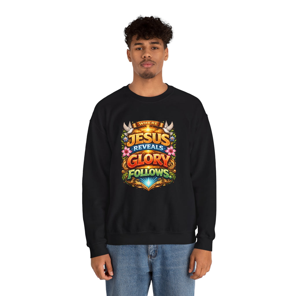 Where Jesus Reveals, Glory Follows Unisex Sweatshirt